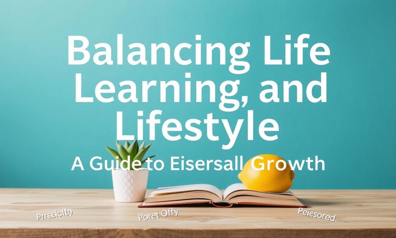 Balancing Life, Learning, and Lifestyle: A Guide to Personal Growth