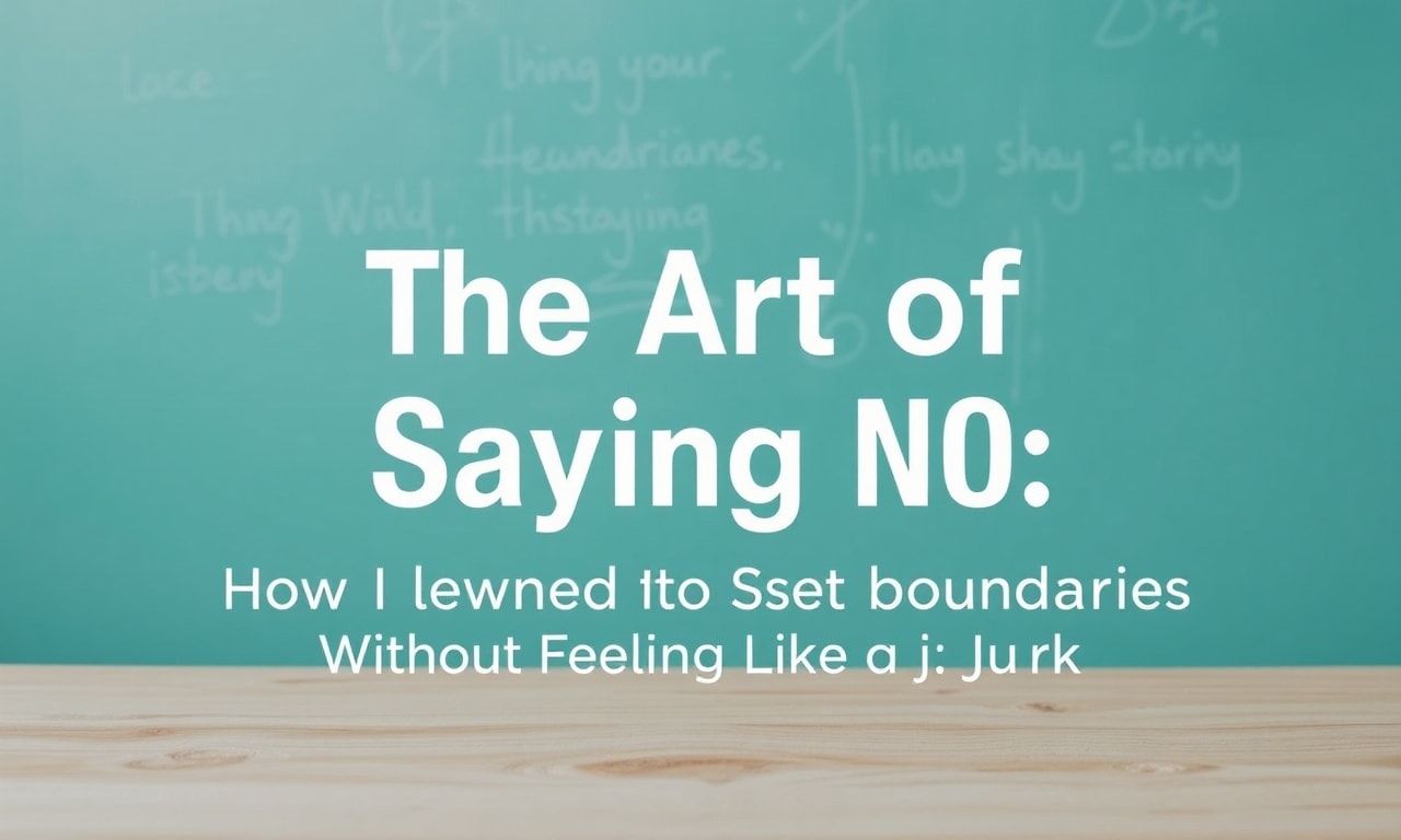 The Art of Saying No: How I Learned to Set Boundaries Without Feeling Like a Jerk